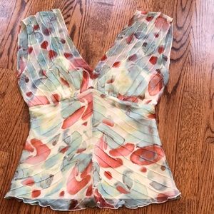 Diane von furstenberg pin tucked silk blouse